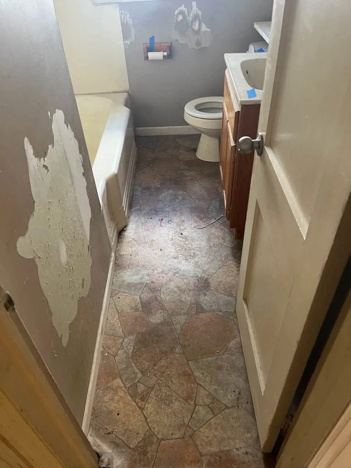 Bathroom tear-out before demolition