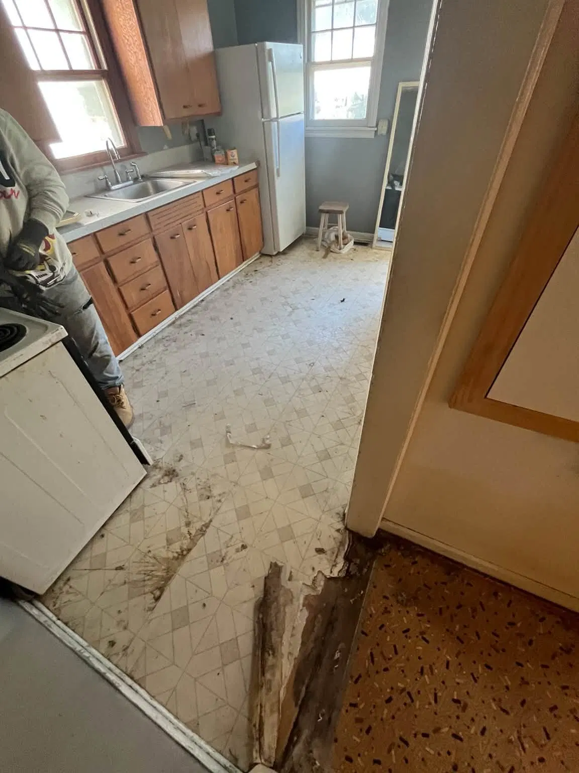 Kitchen tear-out before demolition